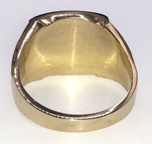 10k yellow gold closed back Masonic ring with Blue stone(click to view closeup 3d video) (WGR151) While Supplies Last - Image 4