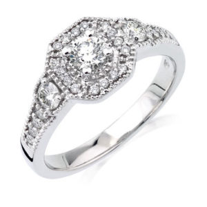 14k white or yellow Gold Diamond Engagement Ring .61ctw (wsr8) - Brocks ...