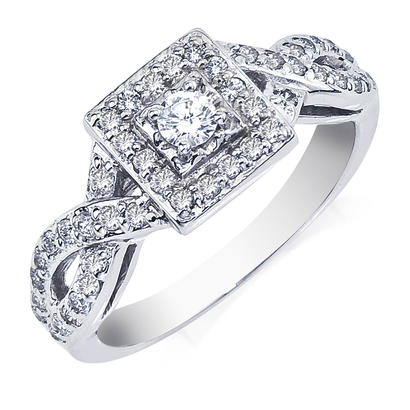 14k white or yellow Gold Diamond Engagement Ring .60ctw (WSR6) - Brocks ...