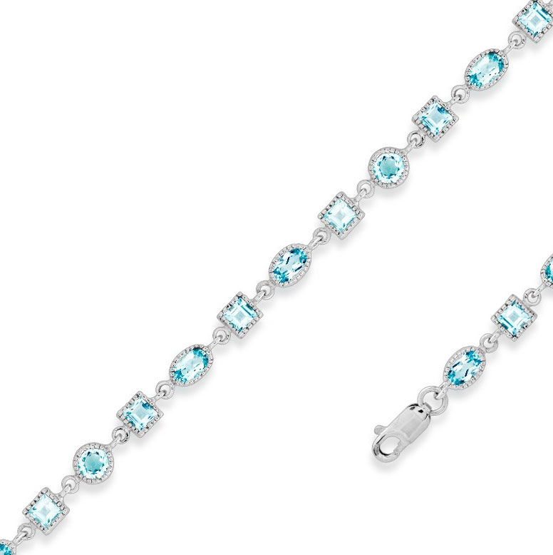 Collector's Edition Enchanted Disney Cinderella Blue Topaz and Diamond  Bracelet in Sterling Silver and 10K Rose Gold|Zales | Bridal jewelry,  Sterling silver bracelets, Blue topaz diamond
