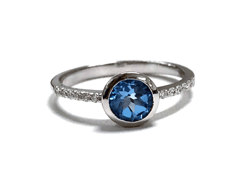 14K white, yellow, or rose gold diamond and gemstone ring (wcr122 ...