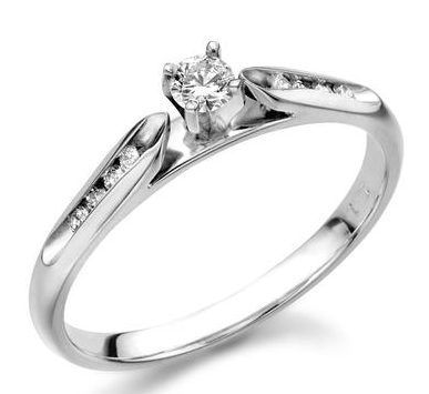 14k white or yellow Gold Diamond Engagement Ring with round shape ...