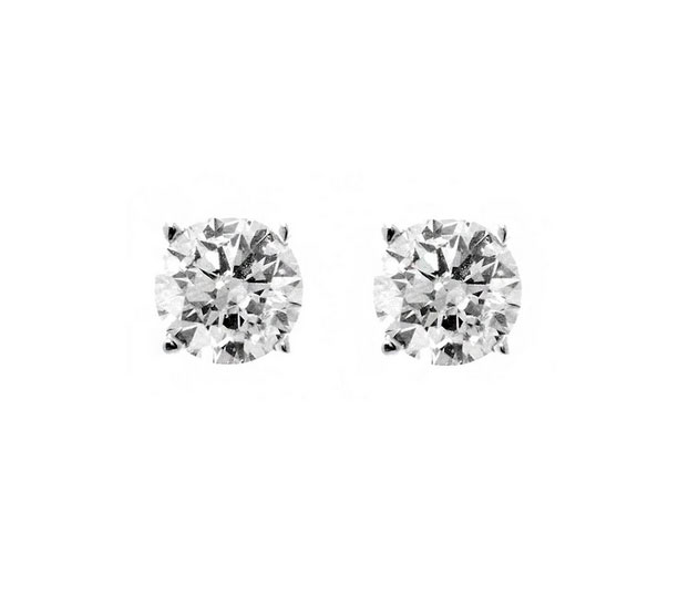 1/2ctw Diamond stud Earrings, select white or yellow gold, friction or ...