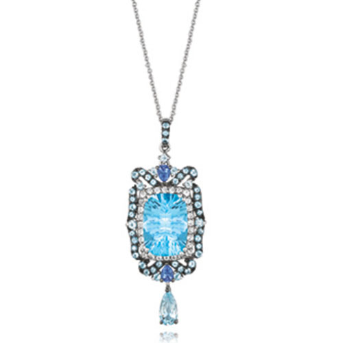 Gorgeous Le Vian 14k Blue Topaz & Tanzanite Pendant - Brocks Jewelers