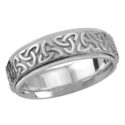 Brock & Co. Solid Gold Comfort fit Celtic Knot Wedding band your choice of width and color (c2430)
