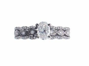 14K white or yellow gold .16ctw diamond engagement ring, pick your own center stone (wsr75) - Image 2