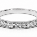 14k white or yellow gold milgrain design 17 stone diamond band .15ctw (WSR223-15)