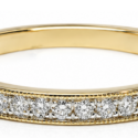 14k white or yellow gold milgrain design 17 stone diamond band .25ctw (WSR223)