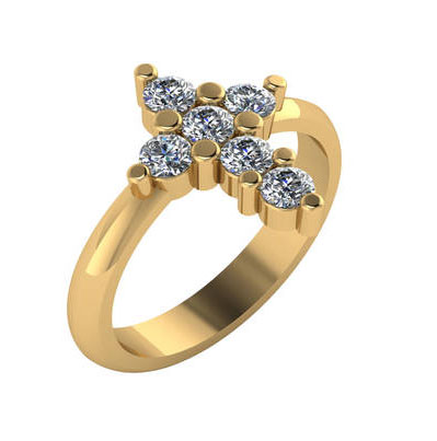 14K Yellow Gold Claddagh Ring With Diamonds - ShanOre Irish Jewlery