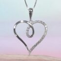 white, yellow, or rose gold Diamond Heart pendant 1/4ctw (WPD129)