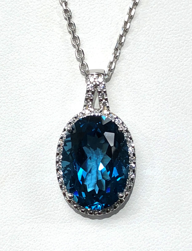 14K Gold London Blue Topaz Necklace – William Baxley & Avonlea Jewelers