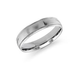 SIZE 6-3.0mm 14k White Gold Comfort Fit Milgrain Wedding Band Ring New 