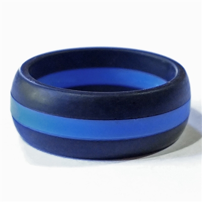 Men's Thin Blue Line Silicone Ring