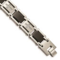 Mens Stainless Steel Black IP-plated and 1/4ct. Diamond 8.75in Bracelet (wbrc57)