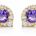 karat yellow, white, or rose gold diamond and gemstone earrings (WER2069)