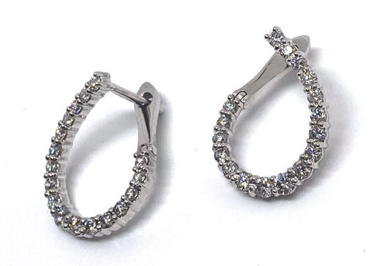 14 karat White, yellow or rose gold 1.00ctw diamond twist earrings (WER908)