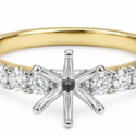 14k white, yellow, or rose gold .90ctw diamond engagement ring semi-mounting (pick your own center stone) (wsr227)
