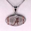 925 sterling silver Football necklace with silver adjustable pendant chain (WPGR24)