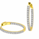 10k white, yellow or rose gold 21mm .50ctw locking post inside out diamond hoop earrings SI2/H-I (WER2028)