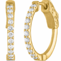 14k white or yellow gold .33ctw or .50ctw 18mm diamond hoop earrings with locking backs (WER2048)