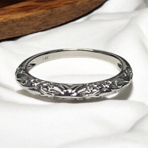 14 karat white or yellow gold filigree band (WSR254WB)