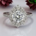 14k white, yellow, or rose gold diamond semi-mounting for 7.0 -7.5mm approximately 1.20ct-1.5ct round shape center stone (WSR214SH)