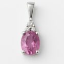 10k 5x3mm gemstone of your choice & diamond pendant (WPD238)