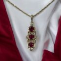 14k white or yellow gold ruby and diamond pendant .53ctw (WPD239)