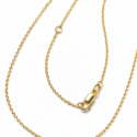 14k white or yellow gold adjustable 16-18inch 1.1mm diamond cut cable pendant chain with lobster clasp (WCH33)