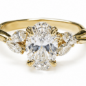 14k yellow or white gold .40ctw nature inspired branch style semi mounting for 9.5x6.5mm oval center stone (WSR193OV)