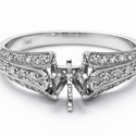 14k yellow or white gold .53ctw diamond semi mounting (WSR267)