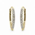 white or yellow gold diamond hoop earrings with lever backs .18ctw (WER2070)