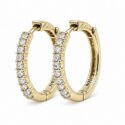 white or yellow gold diamond hoop earrings with locking posts .25ctw (WER2071)