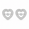 925 sterling silver with CZ stones Heartbeat earrings (WPGR37)