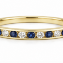 10k White or yellow gold 11 stone channel set Ruby, Sapphire, or Emerald and Diamond band (WCR168)