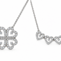 14 karat white, yellow, or rose gold 2-in-1 Convertible Diamond Clover & Heart Necklace .60ctw (WPD253)